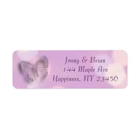 Lavender Bokeh Butterflies Label