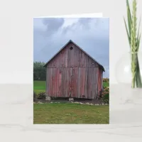 Distressed old red Barn Card