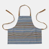 Southwest Style Blue & Tan Geometric Design Small Apron