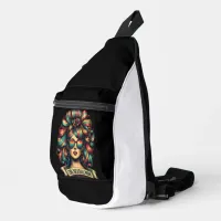 Rainbow-haired Woman in Shades Cool Baseball Mom Sling Bag