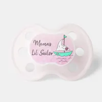 Mama's Lil' Sailor  Girl's pink and teal Pacifier