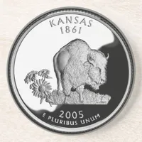 Faux Kansas State Quarter Sandstone Coaster