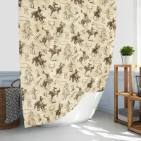 Cowboy Western Rodeo Horses Shower Curtain
