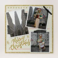 Merry Christmas from the Rockefeller Plaza in NYC Jigsaw Puzzle