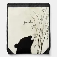 Panda Silhouette Drawstring Bag