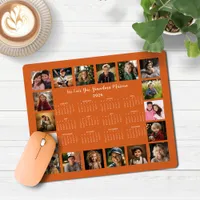 2025 Burnt Orange Multiple Photo Collage Calendar Mouse Pad