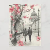 Romance in London Postcard