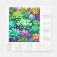 Aloe Vera and Succulents Collage Napkins