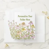 Coneflowers Watercolor Botanical Art Pocket Folder