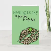 Feeling Lucky St. Patrick's Day Leopard Green Card