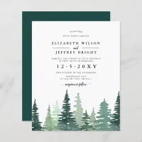 Budget Pine Forest Winter Wedding Invitation