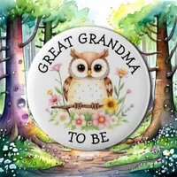 Great Grandma to be | Woodland Themed Baby Shower  Button