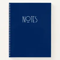 Navy Blue Retro Style Notes Notebook