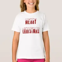 Merry Christmas Snowcap Fonts Girls T-Shirt