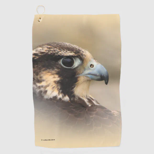 Vignetted Profile of a Peregrine Falcon Golf Towel