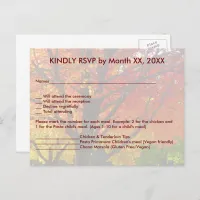 Autumn Leaves Wedding RSVP Menu Postcard