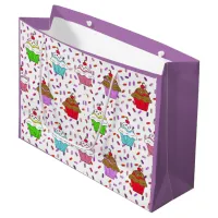 Cute Cupcakes and Candy Sprinkles Large Gift Bag