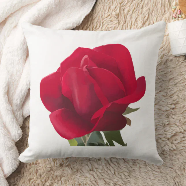 Rose rouge - Red rose  Throw Pillow