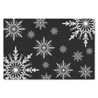 Black and White Winter Snowflakes Tissue Paper