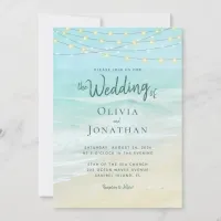 Ocean Beach Wedding QR Code All In One Invitation