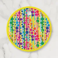 [Beatnik Bubbles] Retro Polka Dot Striped Yellow Favor Tags