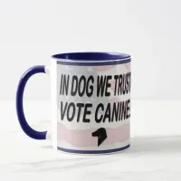 Vote Dog with American Flag Mug