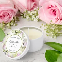 Almost Pink Hydrangea Flowers Watercolor Wedding Mini Candle Favors