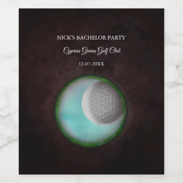 Golf bachelor party Golfing Golfer Minimal Stylish Wine Label