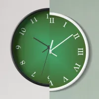 Green Angular Ombre Arabic or Roman Numeral Clock