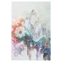 *~*Pastel FLOWERS  Floral Pale  Crystals  Gold SC3 Metal Print