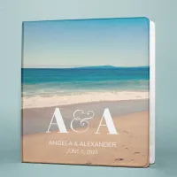 Scenic California Beach Monogram Wedding Memories 3 Ring Binder