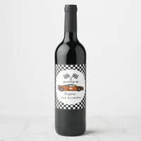 Two Fast Race Car Boy 2nd Birthday Party Wine Label