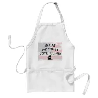 Vote Cat with American Flag Adult Apron