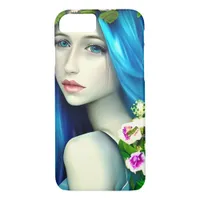 Pretty Ethereal Girl with Blue Hair iPhone 8/7 Case