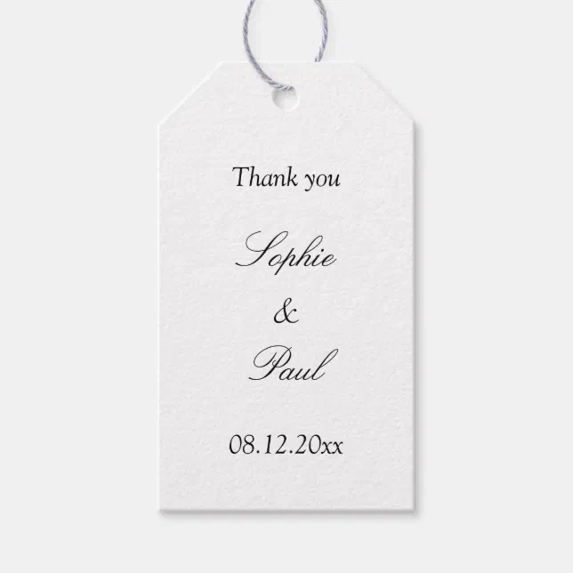 Elegant Minimalist Wedding Favor Thank You Gift Tags