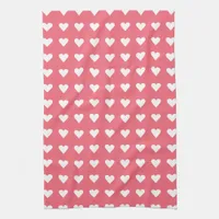 Love Pink Hearts Pattern Valentine Kitchen Towel