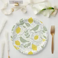 Fresh Lemons, Leaves and Birds ID1052 Paper Plates