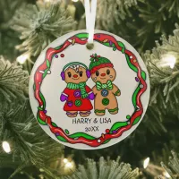 Merry Christmas | Happy New Year | Gingerbread Man Glass Ornament