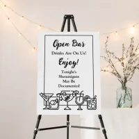 Funny Open Bar Wedding Sign