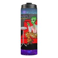 1970's Retro Extraterrestrial in Disco Lounge Thermal Tumbler