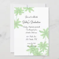 Green Daisies Graduation Party Invitation