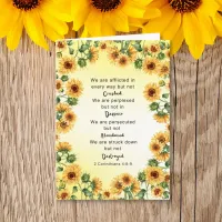 2 Corinthians 4:8-9 Bible Verse Sunflower  Card