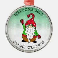 Funny Gnome Pun Christmas Metal Ornament