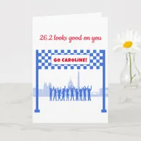 Personalized 26.2 Washington DC Red Blue Marathon  Card