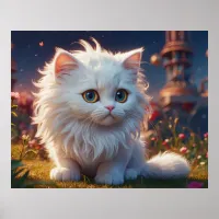 *~*  AP68 Kitty Cat 5:4  Kitten White Long Hair  Poster