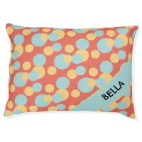 Modern Dots Colorful Pattern Personalized Name Dog Pet Bed