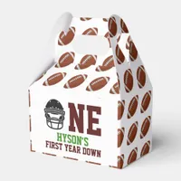 Football First Year Down 1st birthday Favor Boxes