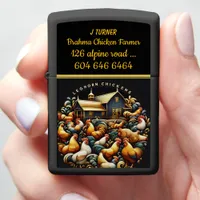 Leghorn Chickens by a Rustic Barn Zippo Lighter