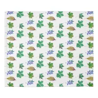 Green and Blue Watercolor Leaves Duvet Cover