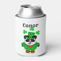 St. Patrick's Day Cute Panda Bear Personalised Can Cooler